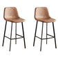 Faux Leather Armless Counter Stool Modern Style Low Back Bar Stool for Indoor Brown 2 Piece Set Bar Stool(30"H) Clearhalo 'Bar Furniture' 'Bar Stools' 'bar_stools' 'furn' 'furn_bar_stools' 'Furniture' 'Kitchen & Dining Furniture' 6289219