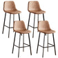 Faux Leather Armless Counter Stool Modern Style Low Back Bar Stool for Indoor Brown 4 Piece Set Bar Stool(30"H) Clearhalo 'Bar Furniture' 'Bar Stools' 'bar_stools' 'furn' 'furn_bar_stools' 'Furniture' 'Kitchen & Dining Furniture' 6289220