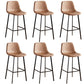 Faux Leather Armless Counter Stool Modern Style Low Back Bar Stool for Indoor Brown 6 Piece Set Bar Stool(30"H) Clearhalo 'Bar Furniture' 'Bar Stools' 'bar_stools' 'furn' 'furn_bar_stools' 'Furniture' 'Kitchen & Dining Furniture' 6289221