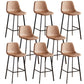 Faux Leather Armless Counter Stool Modern Style Low Back Bar Stool for Indoor Brown 8 Piece Set Bar Stool(30"H) Clearhalo 'Bar Furniture' 'Bar Stools' 'bar_stools' 'furn' 'furn_bar_stools' 'Furniture' 'Kitchen & Dining Furniture' 6289222