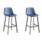 Faux Leather Armless Counter Stool Modern Style Low Back Bar Stool for Indoor Blue 2 Piece Set Counter Stool(26"H) Clearhalo 'Bar Furniture' 'Bar Stools' 'bar_stools' 'furn' 'furn_bar_stools' 'Furniture' 'Kitchen & Dining Furniture' 6289224