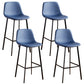 Faux Leather Armless Counter Stool Modern Style Low Back Bar Stool for Indoor Blue 4 Piece Set Counter Stool(26"H) Clearhalo 'Bar Furniture' 'Bar Stools' 'bar_stools' 'furn' 'furn_bar_stools' 'Furniture' 'Kitchen & Dining Furniture' 6289225