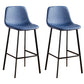 Faux Leather Armless Counter Stool Modern Style Low Back Bar Stool for Indoor Blue 2 Piece Set Bar Stool(30"H) Clearhalo 'Bar Furniture' 'Bar Stools' 'bar_stools' 'furn' 'furn_bar_stools' 'Furniture' 'Kitchen & Dining Furniture' 6289229