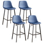 Faux Leather Armless Counter Stool Modern Style Low Back Bar Stool for Indoor Blue 4 Piece Set Bar Stool(30"H) Clearhalo 'Bar Furniture' 'Bar Stools' 'bar_stools' 'furn' 'furn_bar_stools' 'Furniture' 'Kitchen & Dining Furniture' 6289230