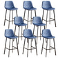 Faux Leather Armless Counter Stool Modern Style Low Back Bar Stool for Indoor Blue 8 Piece Set Bar Stool(30"H) Clearhalo 'Bar Furniture' 'Bar Stools' 'bar_stools' 'furn' 'furn_bar_stools' 'Furniture' 'Kitchen & Dining Furniture' 6289232