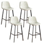 Faux Leather Armless Counter Stool Modern Style Low Back Bar Stool for Indoor Off-White 4 Piece Set Counter Stool(26"H) Clearhalo 'Bar Furniture' 'Bar Stools' 'bar_stools' 'furn' 'furn_bar_stools' 'Furniture' 'Kitchen & Dining Furniture' 6289235