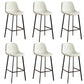 Faux Leather Armless Counter Stool Modern Style Low Back Bar Stool for Indoor Off-White 6 Piece Set Counter Stool(26"H) Clearhalo 'Bar Furniture' 'Bar Stools' 'bar_stools' 'furn' 'furn_bar_stools' 'Furniture' 'Kitchen & Dining Furniture' 6289236