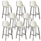 Faux Leather Armless Counter Stool Modern Style Low Back Bar Stool for Indoor Off-White 8 Piece Set Counter Stool(26"H) Clearhalo 'Bar Furniture' 'Bar Stools' 'bar_stools' 'furn' 'furn_bar_stools' 'Furniture' 'Kitchen & Dining Furniture' 6289237
