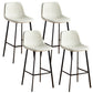 Faux Leather Armless Counter Stool Modern Style Low Back Bar Stool for Indoor Off-White 4 Piece Set Bar Stool(30"H) Clearhalo 'Bar Furniture' 'Bar Stools' 'bar_stools' 'furn' 'furn_bar_stools' 'Furniture' 'Kitchen & Dining Furniture' 6289240