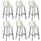 Faux Leather Armless Counter Stool Modern Style Low Back Bar Stool for Indoor Off-White 6 Piece Set Bar Stool(30"H) Clearhalo 'Bar Furniture' 'Bar Stools' 'bar_stools' 'furn' 'furn_bar_stools' 'Furniture' 'Kitchen & Dining Furniture' 6289241