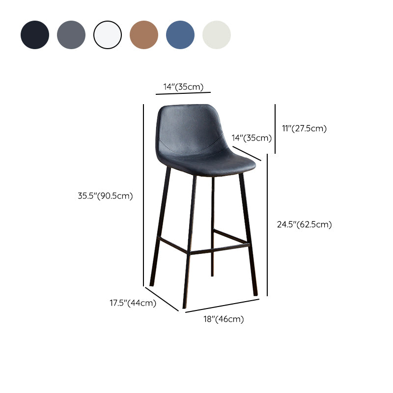 Faux Leather Armless Counter Stool Modern Style Low Back Bar Stool for Indoor Clearhalo 'Bar Furniture' 'Bar Stools' 'bar_stools' 'furn' 'furn_bar_stools' 'Furniture' 'Kitchen & Dining Furniture' 6289243