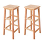Square Backless Solid Wood Bar Chair Industrial Wooden Chair with 4 Legs