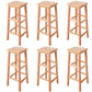 Square Backless Solid Wood Bar Chair Industrial Wooden Chair with 4 Legs