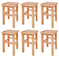 Square Backless Solid Wood Bar Chair Industrial Wooden Chair with 4 Legs