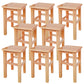 Square Backless Solid Wood Bar Chair Industrial Wooden Chair with 4 Legs