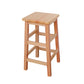 Square Backless Solid Wood Bar Chair Industrial Wooden Chair with 4 Legs