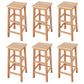 Square Backless Solid Wood Bar Chair Industrial Wooden Chair with 4 Legs