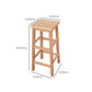 Square Backless Solid Wood Bar Chair Industrial Wooden Chair with 4 Legs