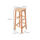 Square Backless Solid Wood Bar Chair Industrial Wooden Chair with 4 Legs