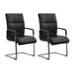 Contemporary Desk Chair Black Leather No Wheels Office Chair 2 Piece Set Clearhalo 'furn' 'furn_office_chair' 'Furniture' 'Office Chairs' 'Office Furniture' 'office_chair' 6289308
