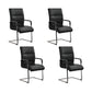Contemporary Desk Chair Black Leather No Wheels Office Chair 4 Piece Set Clearhalo 'furn' 'furn_office_chair' 'Furniture' 'Office Chairs' 'Office Furniture' 'office_chair' 6289309