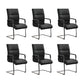Contemporary Desk Chair Black Leather No Wheels Office Chair 6 Piece Set Clearhalo 'furn' 'furn_office_chair' 'Furniture' 'Office Chairs' 'Office Furniture' 'office_chair' 6289311