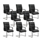 Contemporary Desk Chair Black Leather No Wheels Office Chair 8 Piece Set Clearhalo 'furn' 'furn_office_chair' 'Furniture' 'Office Chairs' 'Office Furniture' 'office_chair' 6289313