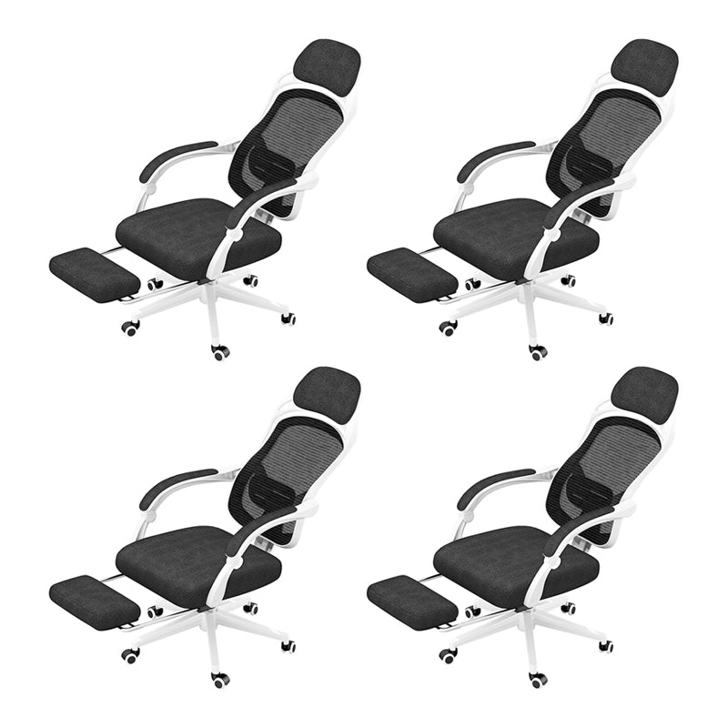 25"W Contemporary Desk Chair Black Breathable AirGrid Office Chair 4 Piece Set Clearhalo 'furn' 'furn_office_chair' 'Furniture' 'Office Chairs' 'Office Furniture' 'office_chair' 6289342