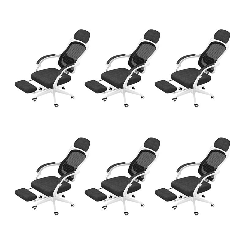 25"W Contemporary Desk Chair Black Breathable AirGrid Office Chair 6 Piece Set Clearhalo 'furn' 'furn_office_chair' 'Furniture' 'Office Chairs' 'Office Furniture' 'office_chair' 6289344