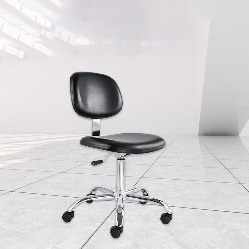 Moderne bureaustoel Leren bureaustoel Stoel met lage rugleuning en wielen