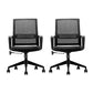 Modern Desk Chair Mesh Ergonomic Computer Chair Mid-Back Chair with Wheels 2 Piece Set Clearhalo 'furn' 'furn_office_chair' 'Furniture' 'Office Chairs' 'Office Furniture' 'office_chair' 6289364
