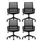 Modern Desk Chair Mesh Ergonomic Computer Chair Mid-Back Chair with Wheels 4 Piece Set Clearhalo 'furn' 'furn_office_chair' 'Furniture' 'Office Chairs' 'Office Furniture' 'office_chair' 6289365