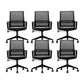 Modern Desk Chair Mesh Ergonomic Computer Chair Mid-Back Chair with Wheels 6 Piece Set Clearhalo 'furn' 'furn_office_chair' 'Furniture' 'Office Chairs' 'Office Furniture' 'office_chair' 6289367