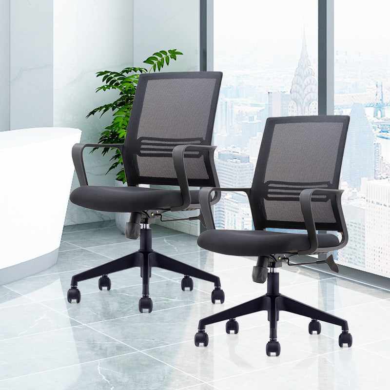 Modern Desk Chair Mesh Ergonomic Computer Chair Mid-Back Chair with Wheels Clearhalo 'furn' 'furn_office_chair' 'Furniture' 'Office Chairs' 'Office Furniture' 'office_chair' 6289370