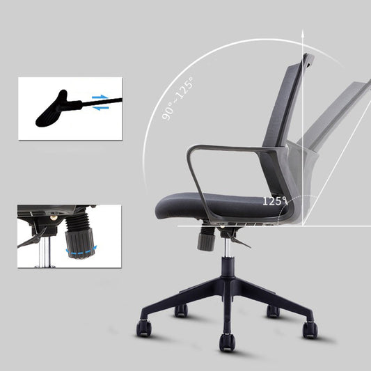 Modern Desk Chair Mesh Ergonomic Computer Chair Mid-Back Chair with Wheels Clearhalo 'furn' 'furn_office_chair' 'Furniture' 'Office Chairs' 'Office Furniture' 'office_chair' 6289373