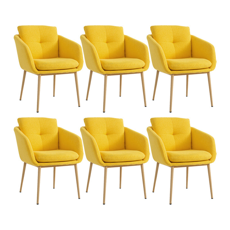 Moderne stijl armloze stoel stof gestoffeerde bureaustoel met lage rugleuning
