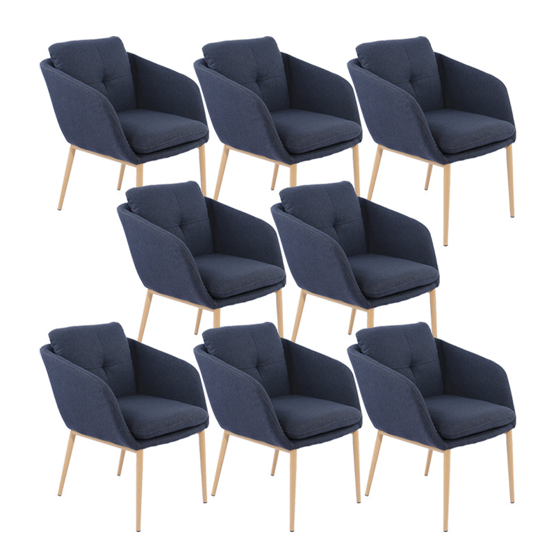 Modern Style Armless Chair Fabric Low Back Upholstered Desk Chair Blue 8 Piece Set Clearhalo 'furn' 'furn_office_chair' 'Furniture' 'Office Chairs' 'Office Furniture' 'office_chair' 6289395