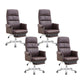 Swivel Contemporary Managers Chair Arms Included Leather Executive Chair Brown 4 Piece Set Clearhalo 'furn' 'furn_office_chair' 'Furniture' 'Office Chairs' 'Office Furniture' 'office_chair' 6289422