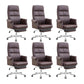 Swivel Contemporary Managers Chair Arms Included Leather Executive Chair Brown 6 Piece Set Clearhalo 'furn' 'furn_office_chair' 'Furniture' 'Office Chairs' 'Office Furniture' 'office_chair' 6289424