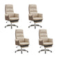 Swivel Contemporary Managers Chair Arms Included Leather Executive Chair Beige 4 Piece Set Clearhalo 'furn' 'furn_office_chair' 'Furniture' 'Office Chairs' 'Office Furniture' 'office_chair' 6289431