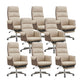 Swivel Contemporary Managers Chair Arms Included Leather Executive Chair Beige 8 Piece Set Clearhalo 'furn' 'furn_office_chair' 'Furniture' 'Office Chairs' 'Office Furniture' 'office_chair' 6289435