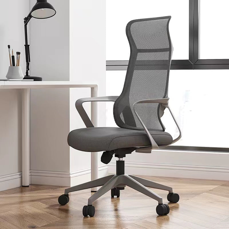 Modern High Back Swivel Office Chair Ergonomic Mesh Task Chair Gray 1 Piece Clearhalo 'furn' 'furn_office_chair' 'Furniture' 'Office Chairs' 'Office Furniture' 'office_chair' 6289438