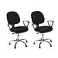 Contemporary Swivel Chair Microfiber Black Task Office Chair 2 Piece Set Clearhalo 'furn' 'furn_office_chair' 'Furniture' 'Office Chairs' 'Office Furniture' 'office_chair' 6289479