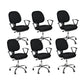 Contemporary Swivel Chair Microfiber Black Task Office Chair 6 Piece Set Clearhalo 'furn' 'furn_office_chair' 'Furniture' 'Office Chairs' 'Office Furniture' 'office_chair' 6289482