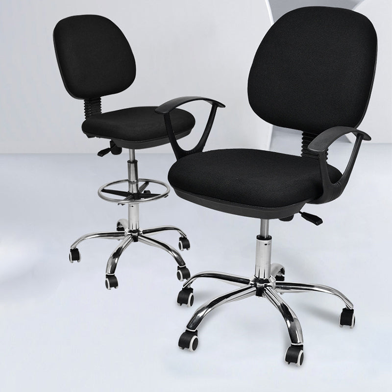 Contemporary Swivel Chair Microfiber Black Task Office Chair Clearhalo 'furn' 'furn_office_chair' 'Furniture' 'Office Chairs' 'Office Furniture' 'office_chair' 6289485