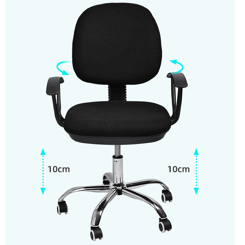 Contemporary Swivel Chair Microfiber Black Task Office Chair Clearhalo 'furn' 'furn_office_chair' 'Furniture' 'Office Chairs' 'Office Furniture' 'office_chair' 6289488