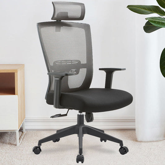 26 inch brede moderne bureaustoel Zwart vast wapenstoel