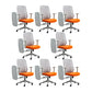 25" Wide Contemporary Desk Chair Breathable AirGrid Office Chair Orange 8 Piece Set Clearhalo 'furn' 'furn_office_chair' 'Furniture' 'Office Chairs' 'Office Furniture' 'office_chair' 6289575