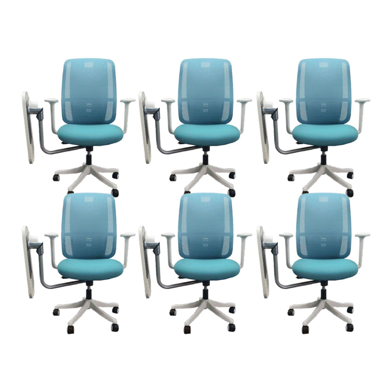 25" Wide Contemporary Desk Chair Breathable AirGrid Office Chair Blue 6 Piece Set Clearhalo 'furn' 'furn_office_chair' 'Furniture' 'Office Chairs' 'Office Furniture' 'office_chair' 6289587