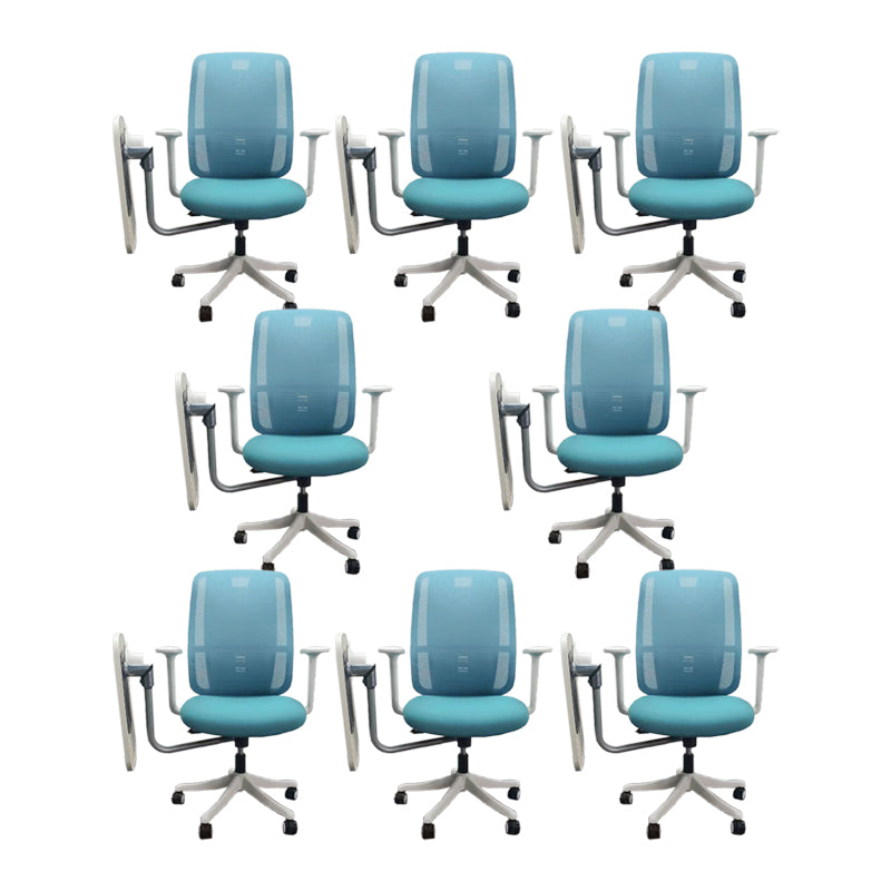 25" Wide Contemporary Desk Chair Breathable AirGrid Office Chair Blue 8 Piece Set Clearhalo 'furn' 'furn_office_chair' 'Furniture' 'Office Chairs' 'Office Furniture' 'office_chair' 6289588